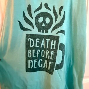 Graphic Muscle Tee - Death Before Decaf - Blue